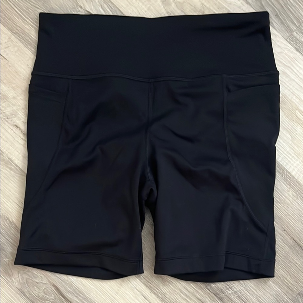 Athletic Works Black Bike Shorts with Elastic Waistband